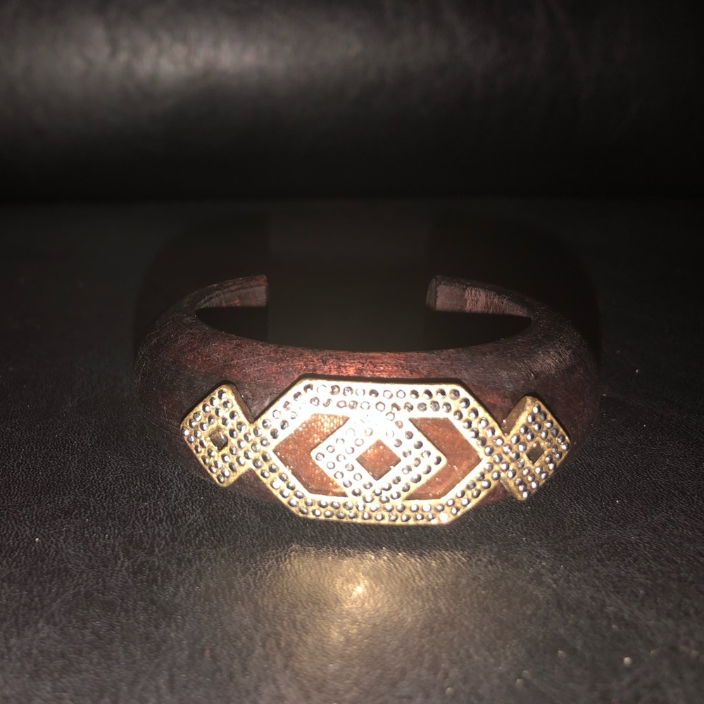 Vintage wood bangle - Picture 6 of 7